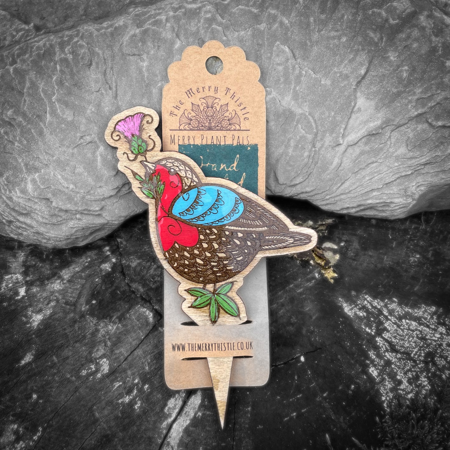 Merry Plant Pals Hand Painted Robin