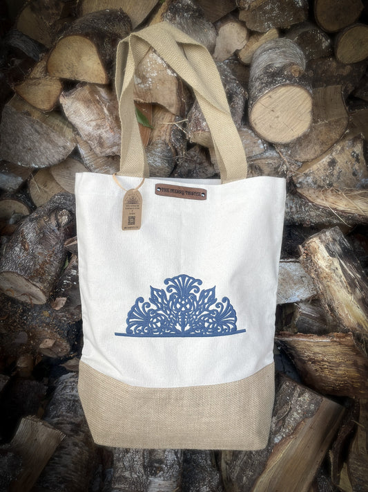 Merry Thistle half mandala Shopper