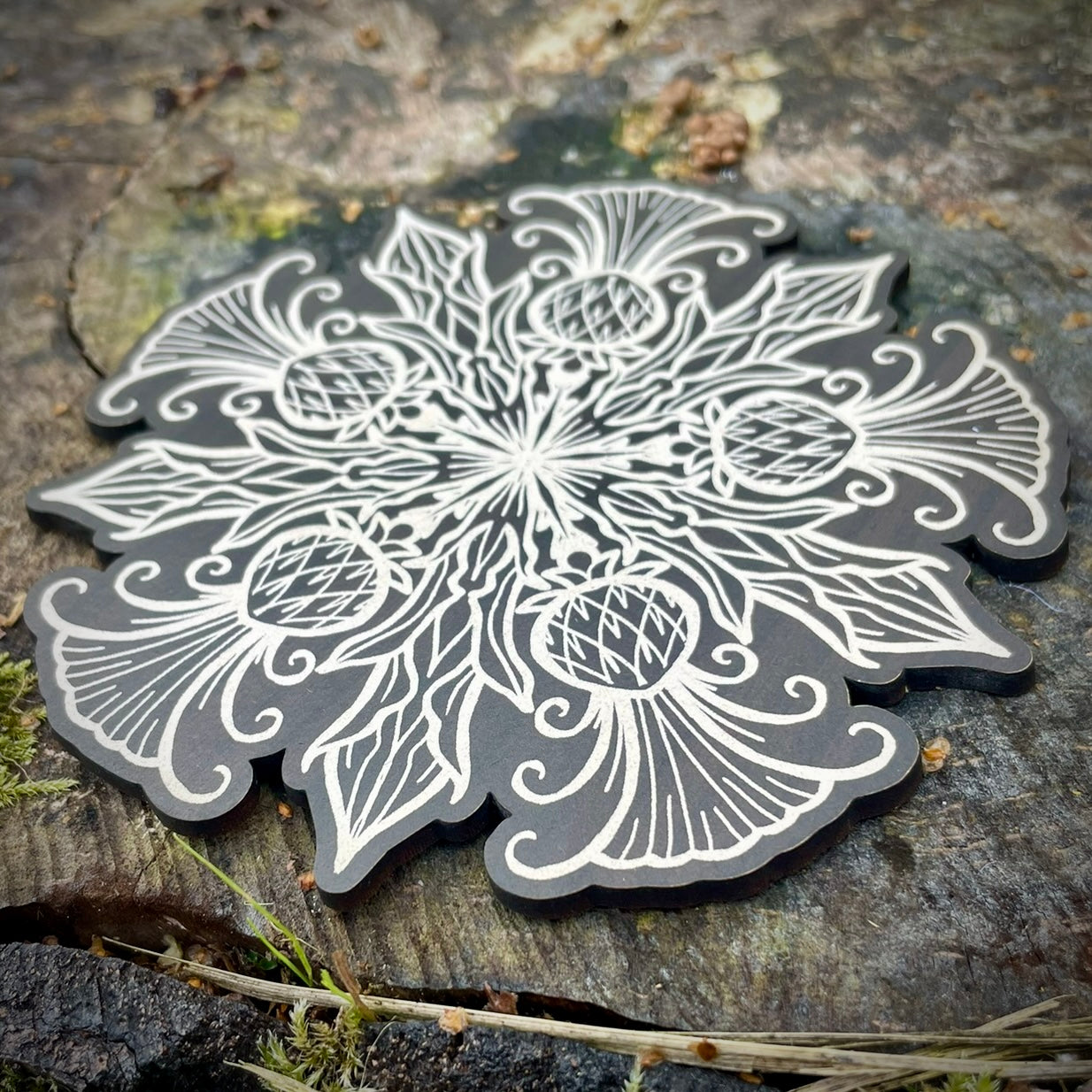 Merry Thistle Mandala Coasters
