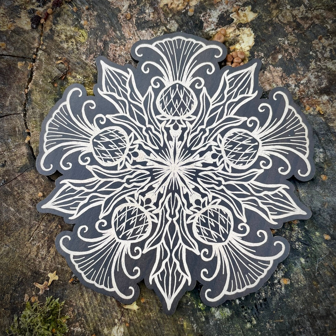 Merry Thistle Mandala Coasters