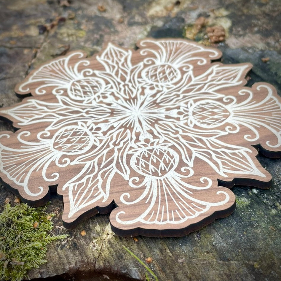 Merry Thistle Mandala Coasters