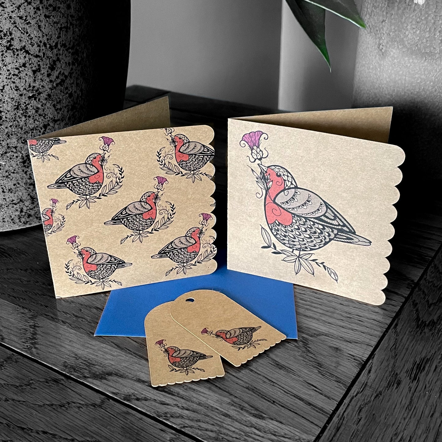 Merry Notecard and Gift Tag Set