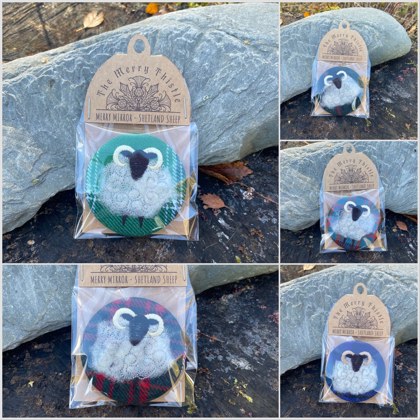 Merry Mirrors, Coo, Thistle and Shetland Sheep