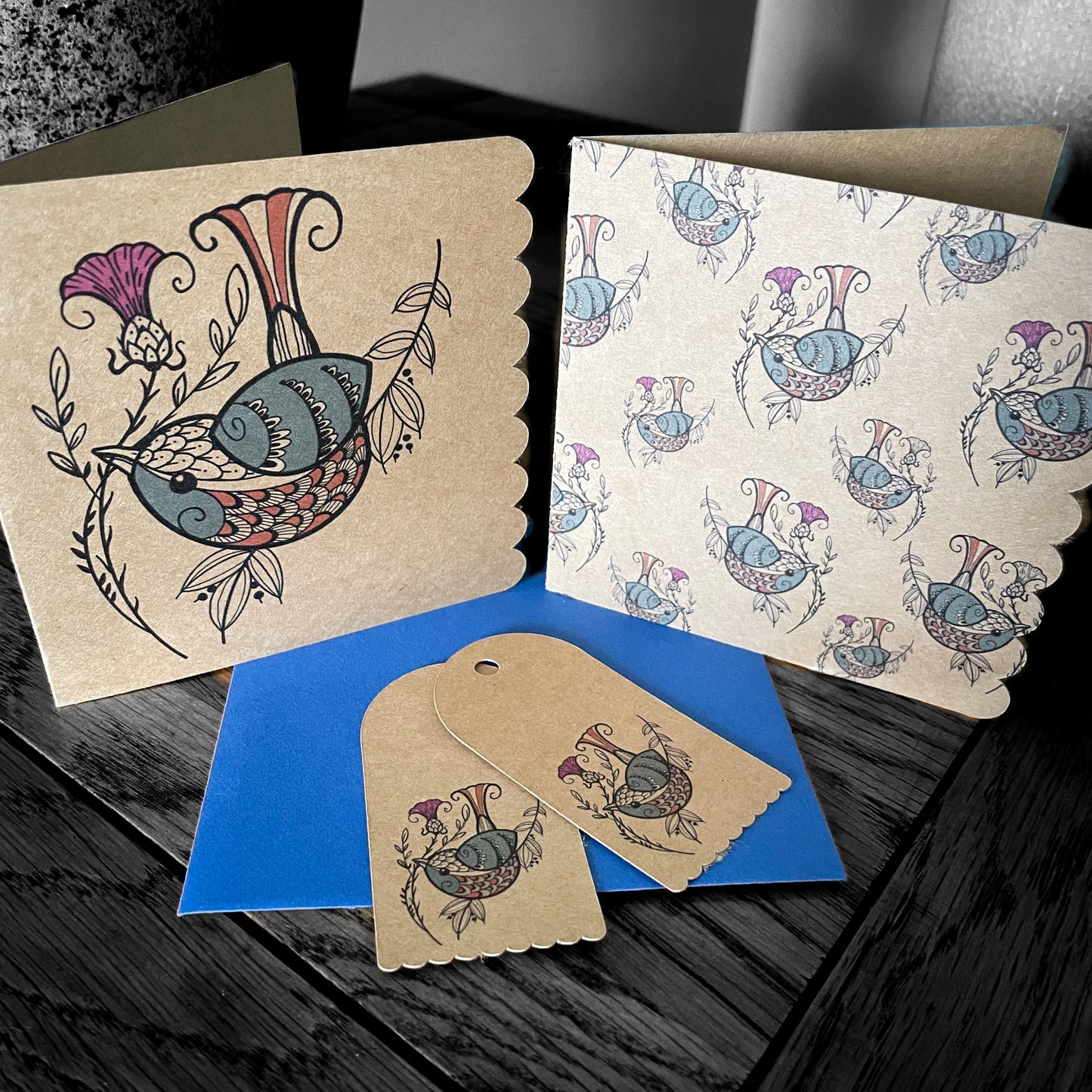 Merry Notecard and Gift Tag Set