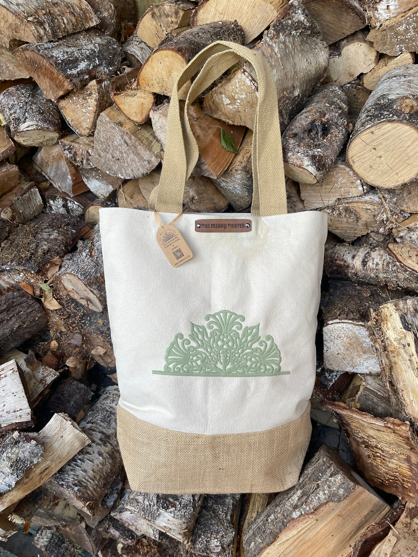 Merry Thistle half mandala Shopper